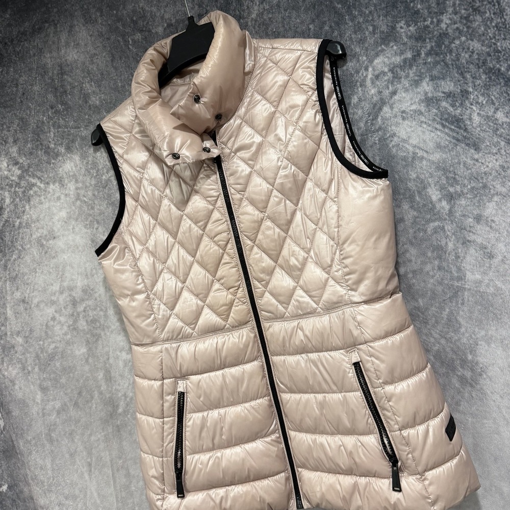 Calvin Klein Performance Vest Womens Medium Pink Quilted Down Puffer Full Zip